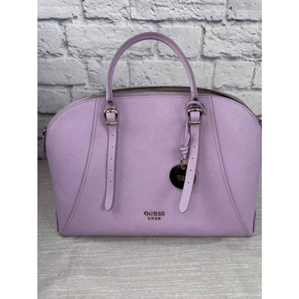 GUESS Lavender Dome Satchel with Gold Hardware